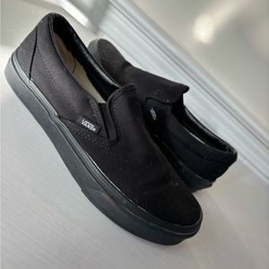 Vans black slip on sneakers size 9 women’s 7.5 men shoes